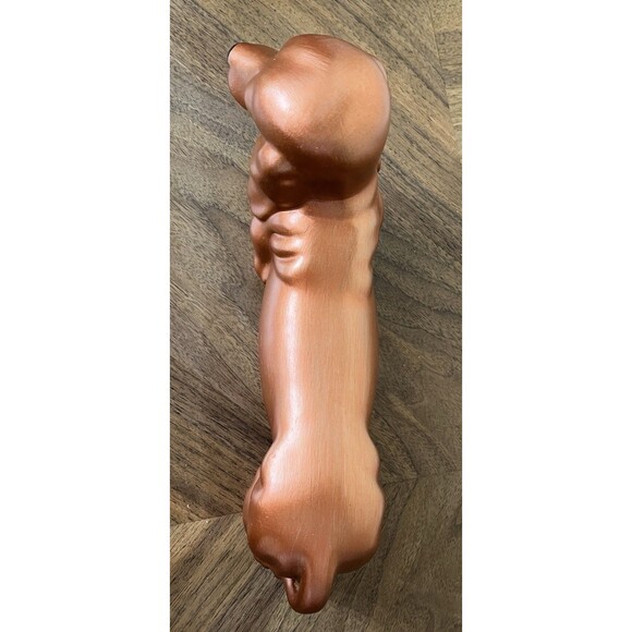 MCM PORCELAIN Figurine Copper DOG DACHSHUND Hand Crafted Hand Painted Art Deco - Picture 7 of 11